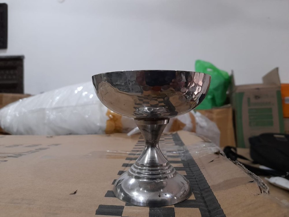 Silver Stainless Steel Ice Cream Cup, For Home, Size: 3 Inch