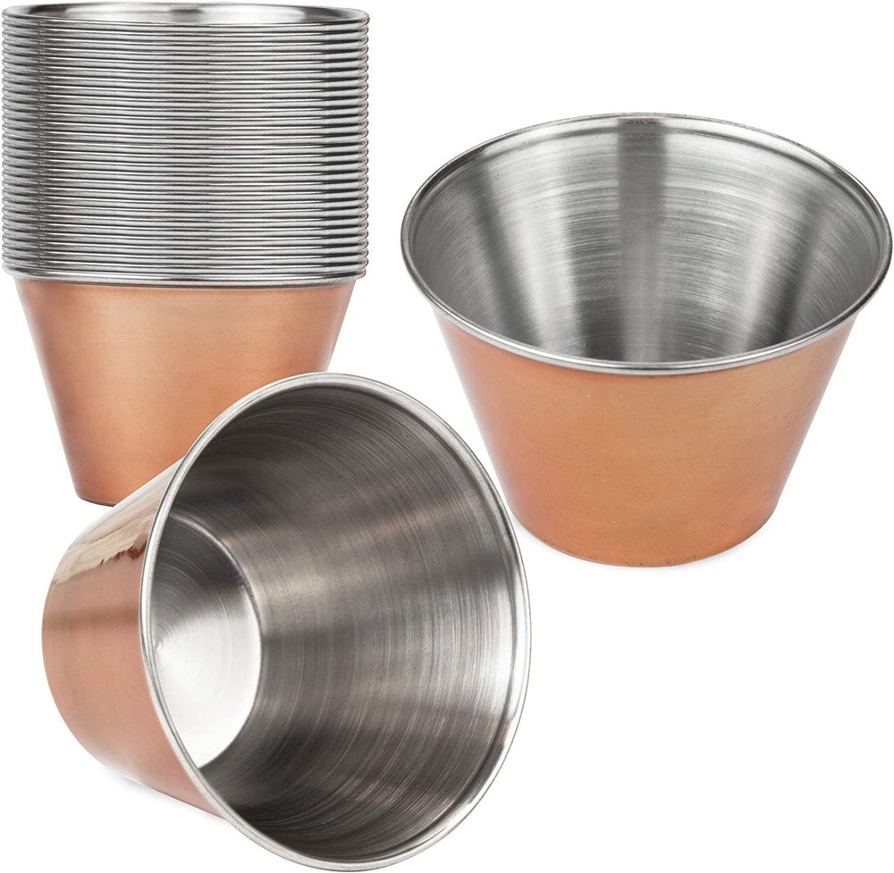 12 Pcs Silver Dip Sauce Cups, Packaging Type: Box, Model Name/number: Njo-sc-09