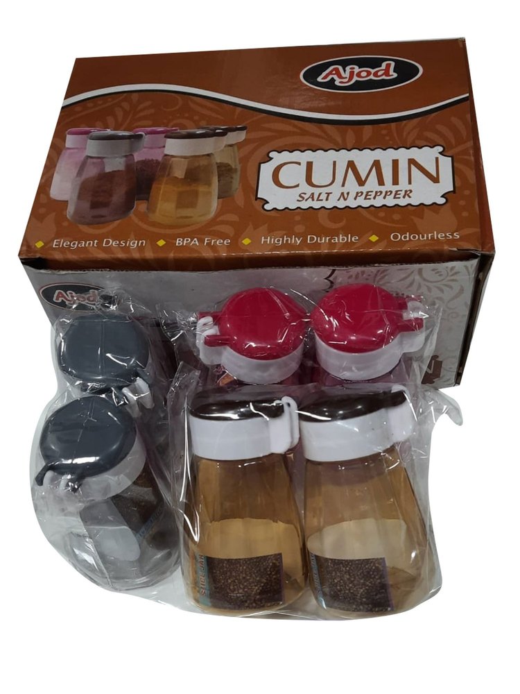 6 Pieces Plastic Cumin Salt Pepper Shaker, For Hotel