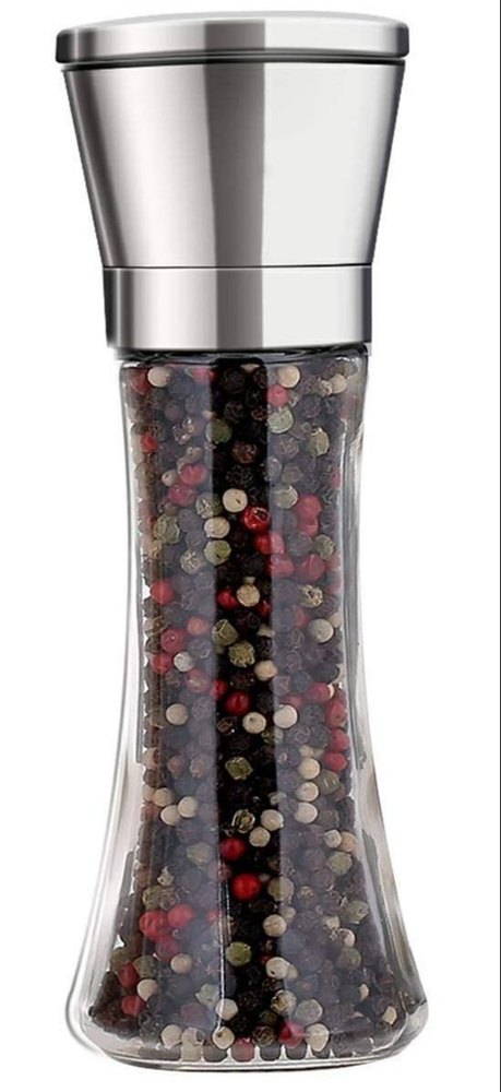 Salt and Pepper Shakers with Adjustable Coarseness, Stainless Steel Grinder