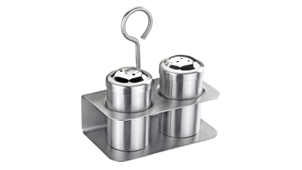 Silver Stainless Steel Salt And Pepper Shakers, For Home, Packaging Type: Box
