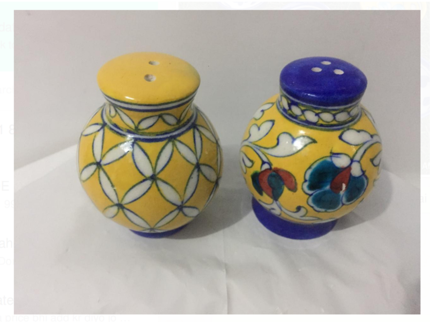 Blue Pottery Salt Shaker