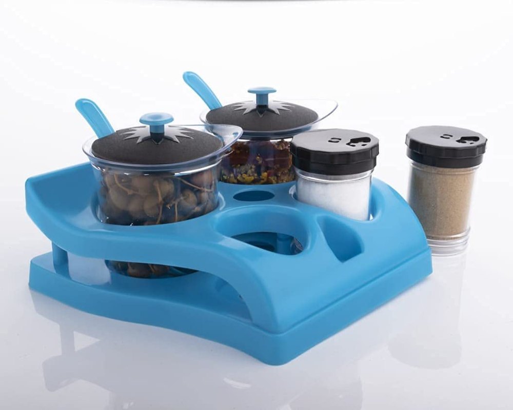 4 Container Multicolor SALT , PEPPER & PICKLE DINING SET, For Home