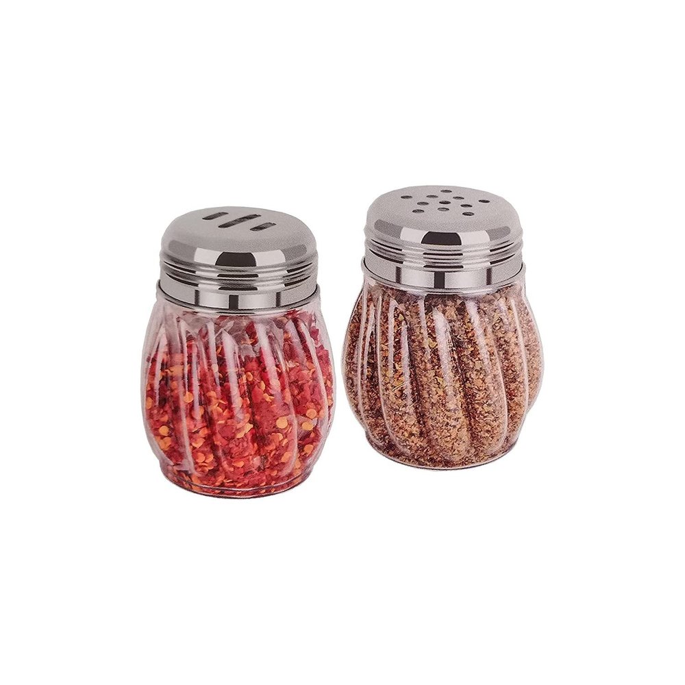 Transparent Plastic Salt & Pepper Chilly Dispenser - Set of 2