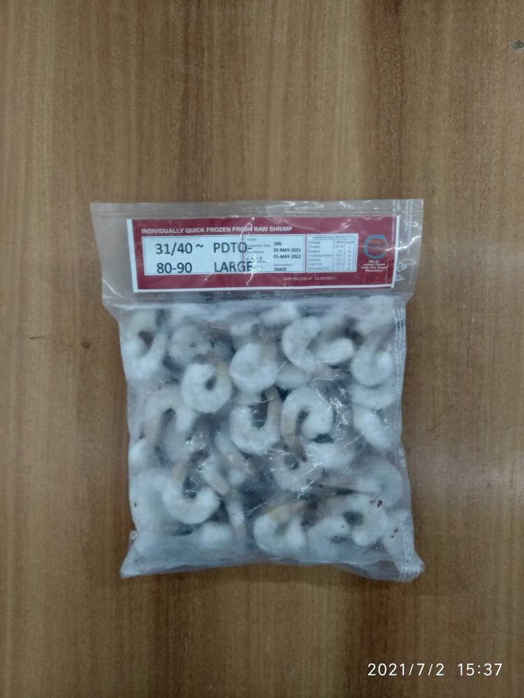 Fresh Frozen Prawn Large PDTO 31/40 (70 To 80 Pcs Per Kg)