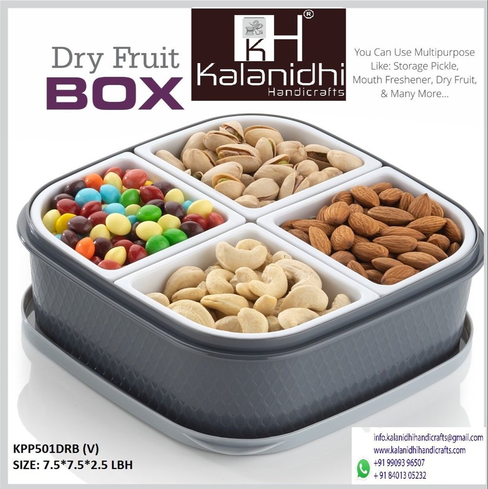 PLASTIC DRY FRUIT BOX, Box Capacity (In gms): 500 gms