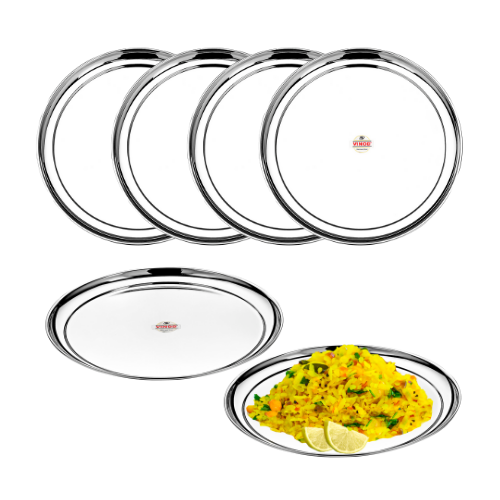 Stainless Steel Silver Rajbhog Dish, For Home, Size: 18 cm