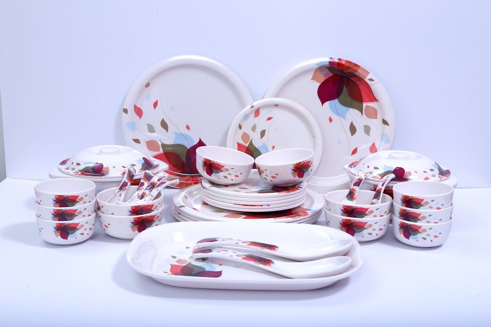 White Vikas Nexa Round Melamine Dinneware, For Home