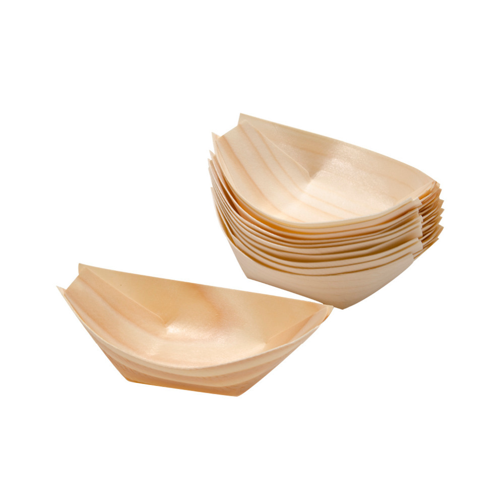 Pinewood Serving Boat, Packaging Size: 20 Piece
