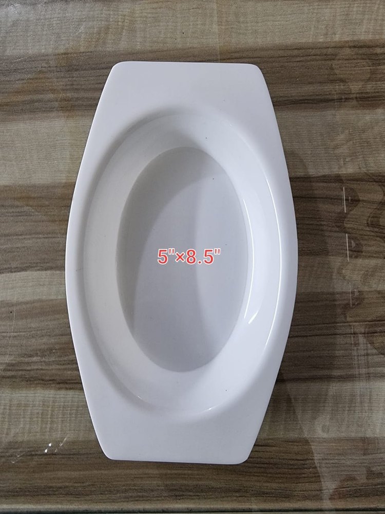 White Acrylic Oval dish, Packaging Type: Packet