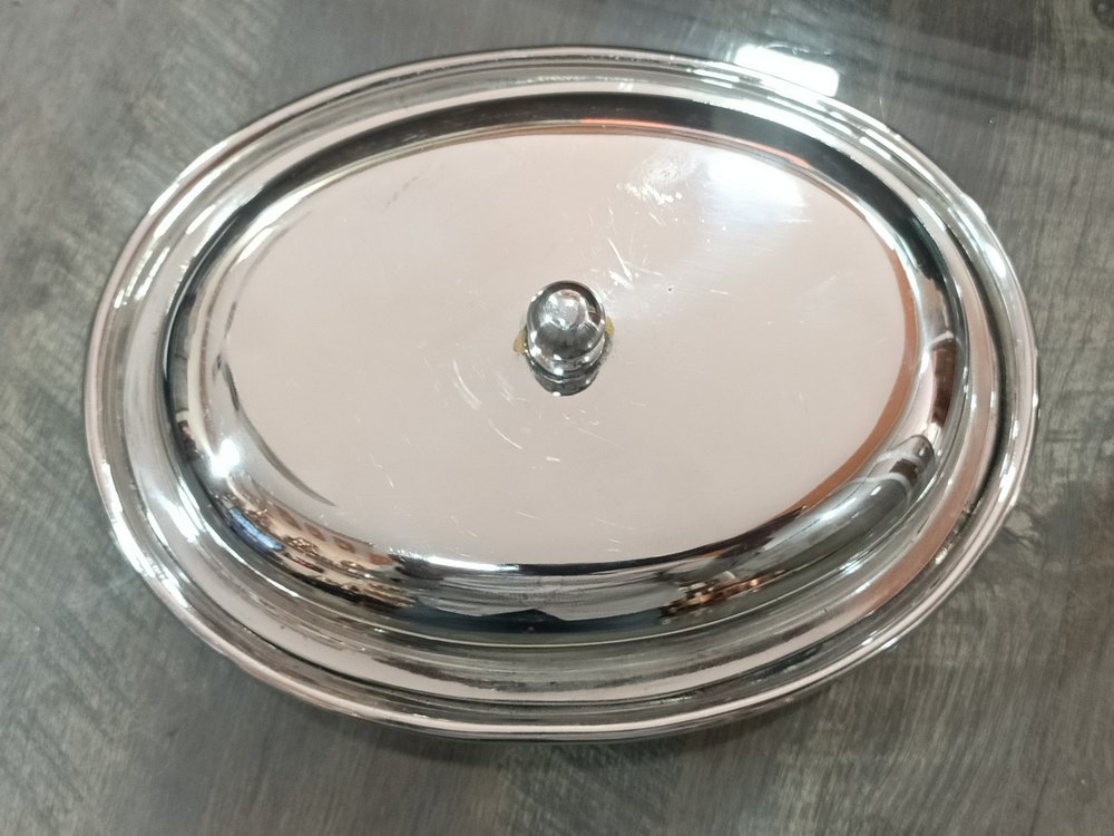 Silver Steel Ovel Dish, Packaging Type: Box