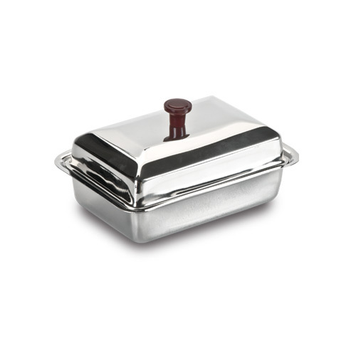 Silver Stainless Steel Butter Dish, Packaging Type: Box