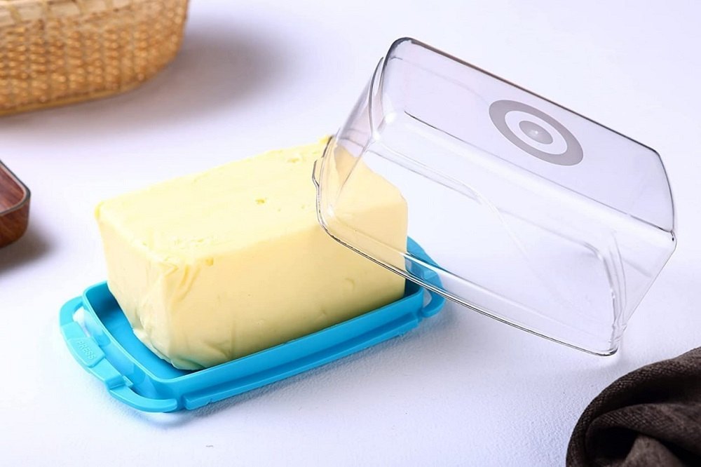 Plastic White Butter Dish Box, Round