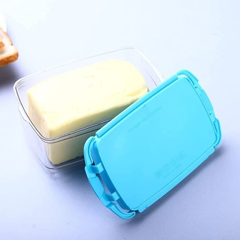 Sky Blue Plastic Butter Box, Rectangular