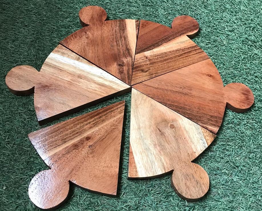Round Wooden Pizza Platter