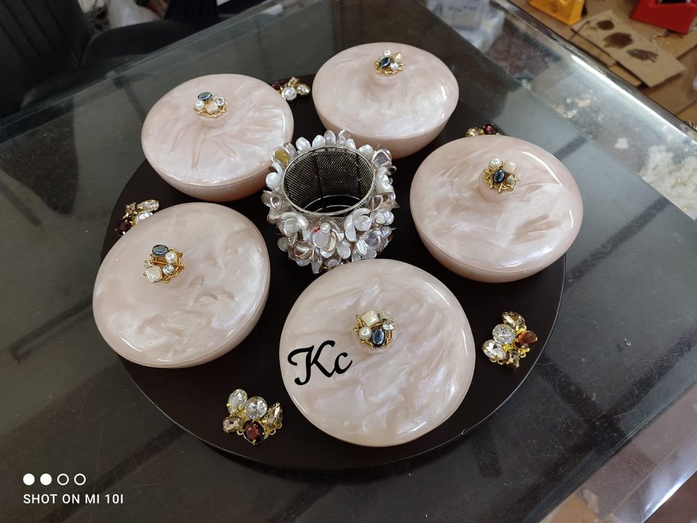 Wooden Round Revoving Bowl Platter