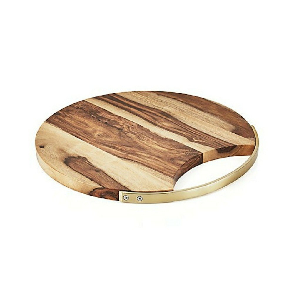 Natural Round Wooden Serving Platter, Size: 10 Inch
