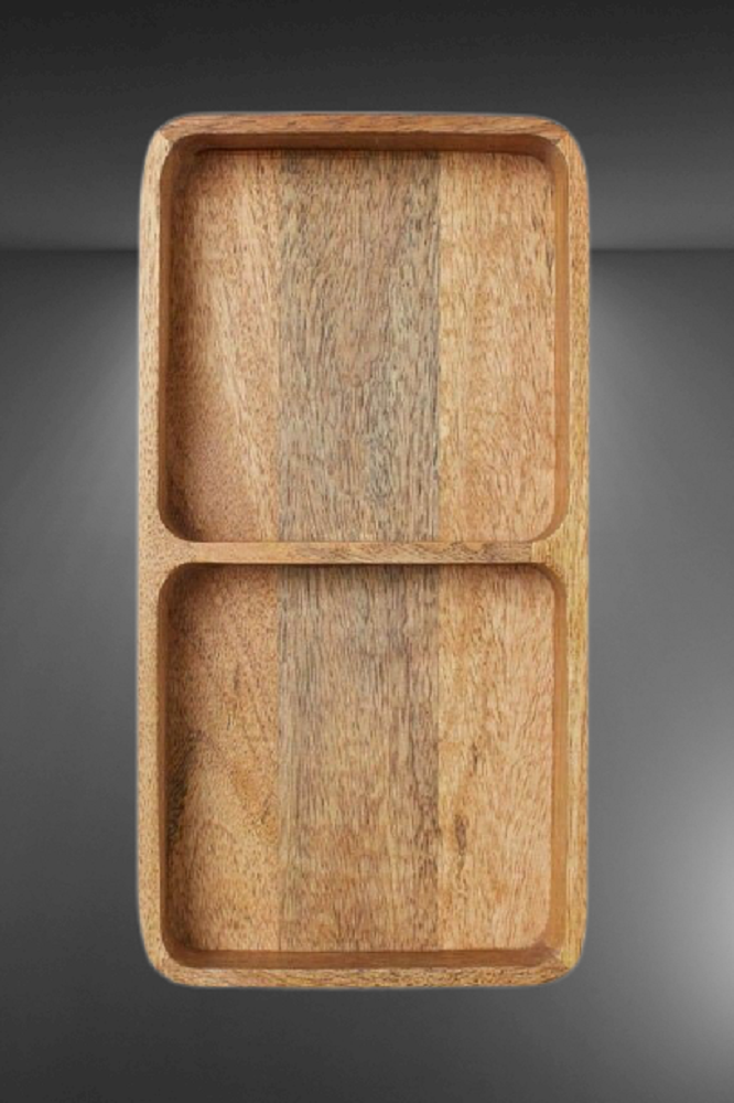 Brown Rectangular Serving Wooden Platter, Size: 28x14x3.5 Cm (lxwxh)