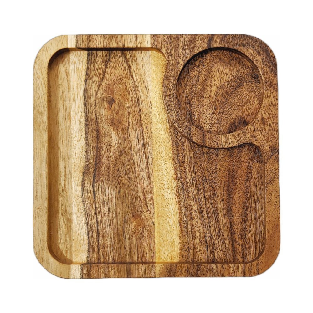 Natural Square Wooden Serving Plates 8