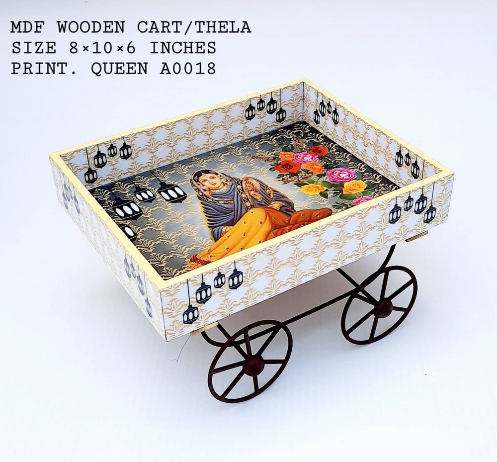 Rectangle Brown Designer MDF Wooden Cart Platter, For Decoration, Size/Dimension: 8x10x6 Inch