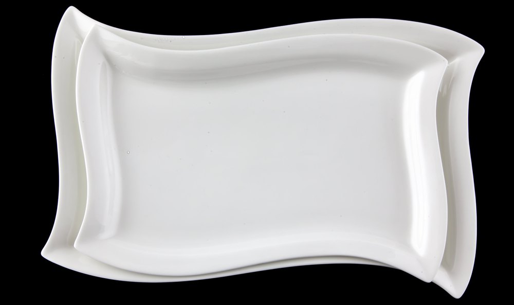 White Bone China Platter, Packaging Type: Carton, Size: Multiple