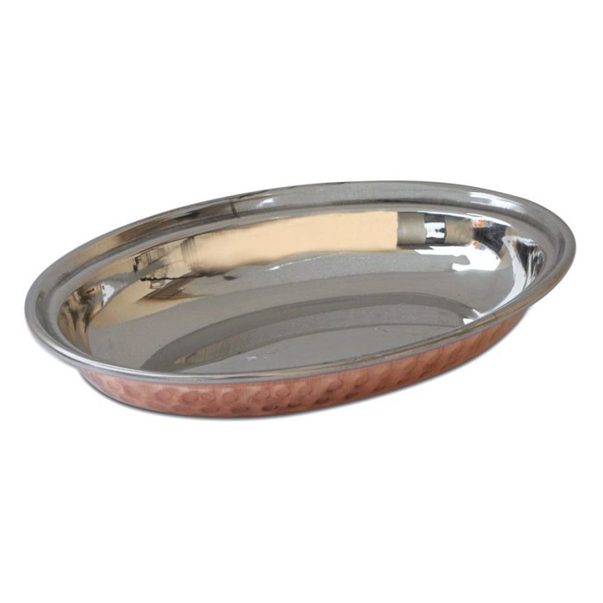 Oval Dish Steel Copper