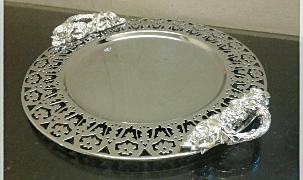 Silver Stainless Steel Eco-Friendly SS Round Platter