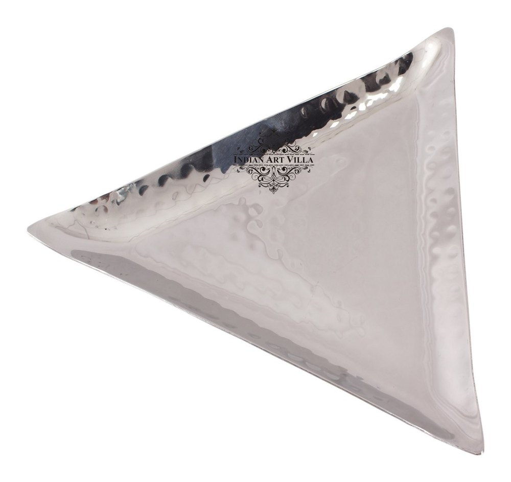 Steel Hammered Triangular Platter 21.5 cm Width