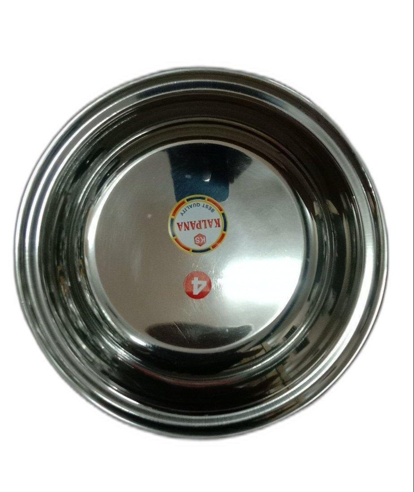 Silver Round 12inch Stainless Steel Serving Platter, Size: 12 Inch (dia)