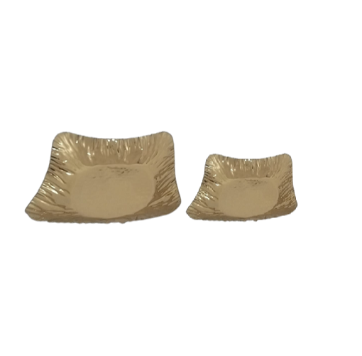 Square Stainless Steel Platter with Gold PVD