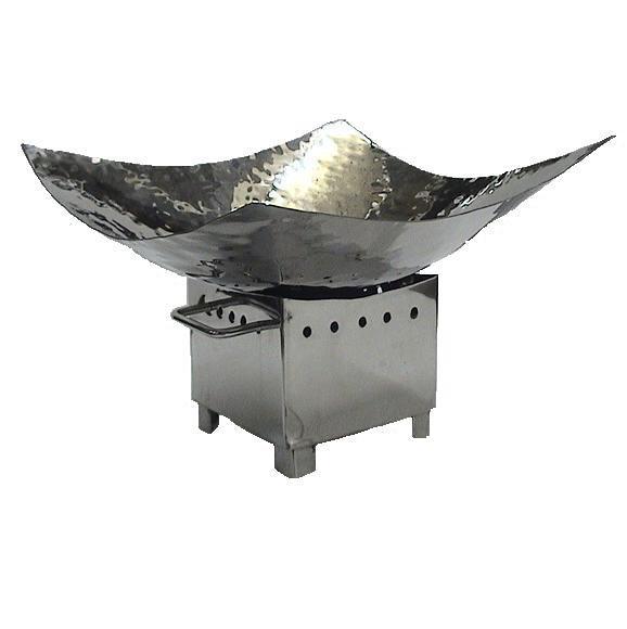 Silver Stainless Steel Platter Deep With Stand, Size: 16 Square