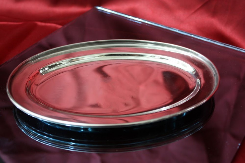 Silver Round Stainless Steel Oval Platter