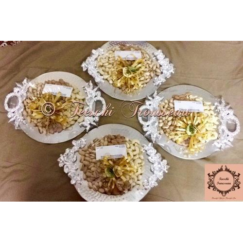 Stainless Steel Dry Fruit Platter, Packaging Type: Trays, Round