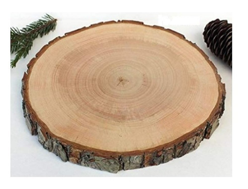 Round Wooden Log Bark Platter(All Size)