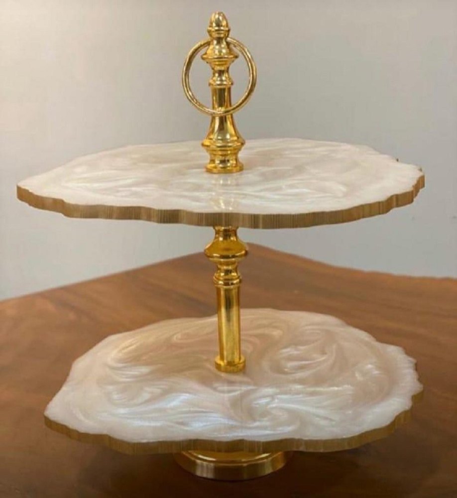 Resin 2 Tier Cake Stand, Packaging Type: Box, Size: 11x9x12inch