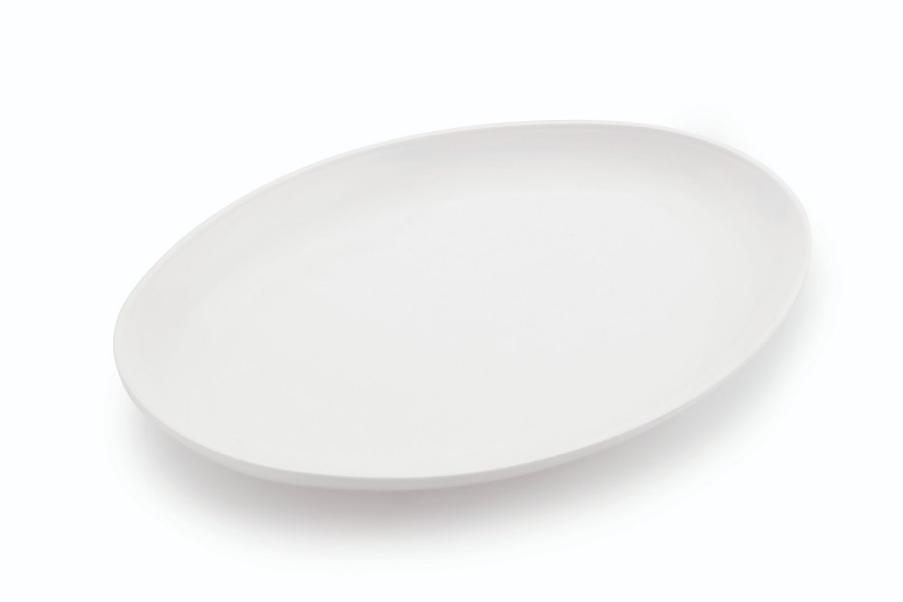White Polypropylene Enrich Plastic Oval Platter Big (OP 360)