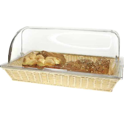 English Style Brown Rectangle Bamboo Basket With Cover, Size/Dimension: 13 X 20 Inch