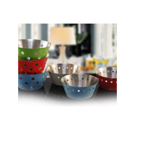 Green And Blue Stainless Steel Bread Baskets