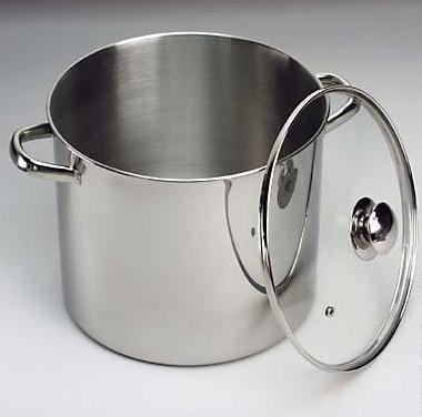 Silver Stock Pots Set with Glass Lid for Home