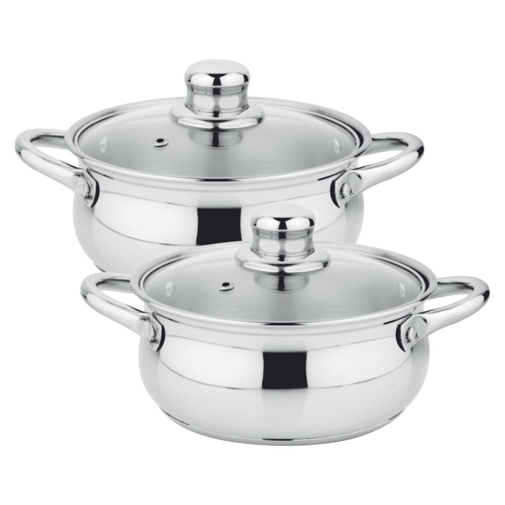 Promotional Stainless steel Bellypot with Lid, Capacity: 900 ml, Size: 14cm