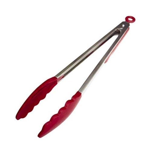 Stainless Steel SS Silicone Kitchen Tong, For Restaurant & Home Food Serving
