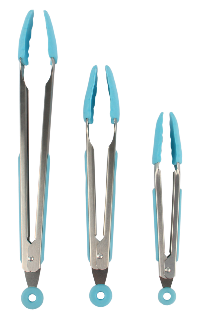Stainless Steel Finedecor SS Tong With Silicone Tip 3pcs, For Food Handle
