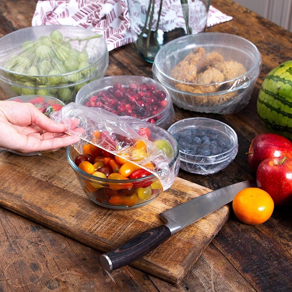 Elastic Plastic Food Storage Covers Stretch Warp Bowl Cover For Kitchen