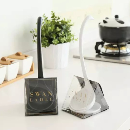 Swan Soup Spoon Creative Swan With Tray Vertical Spoon Plastic Tableware