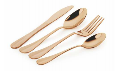 Stainless Steel Brown Copper Rosebud Spoon