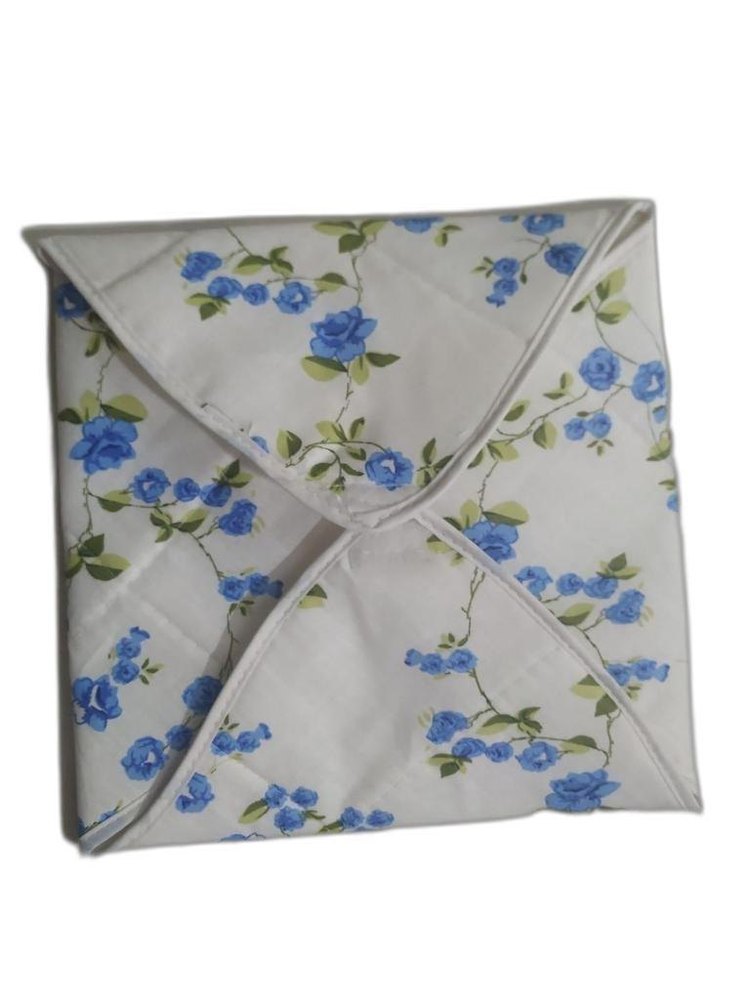 White Cotton Chapati Cover, Size: 14x14 Inch