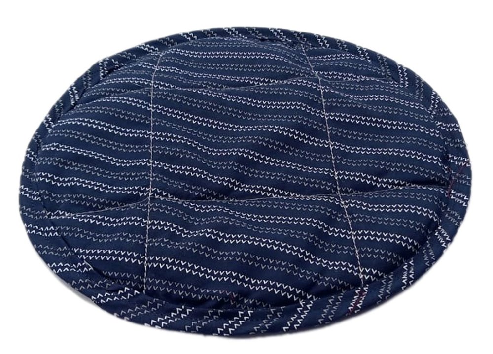 Cardboard And Cotton Navy Blue Printed Chapati Cover, For Home