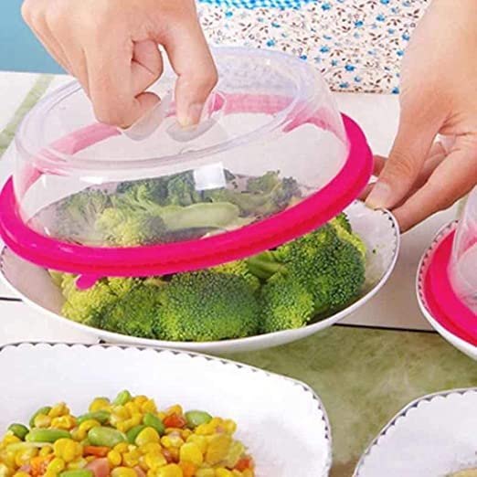 1 pcs Microwave Oven Plate Cover Cap Safe Transparent Plastic Non-Stick Cover