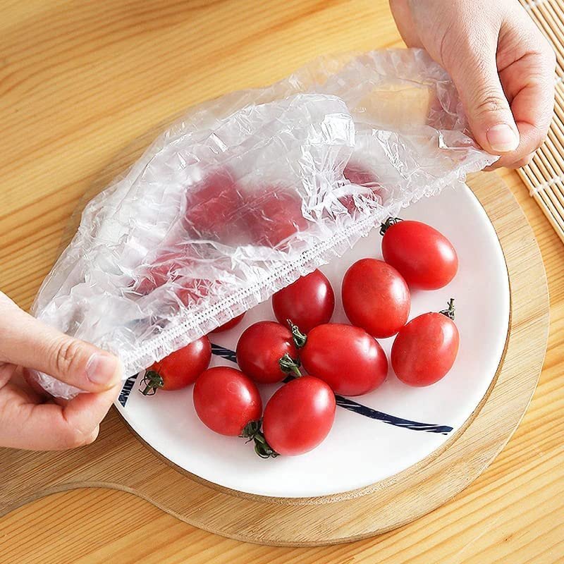 Transparent Plastic Bags Food Cover 100Pcs