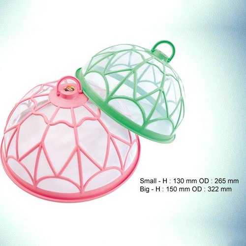 Ruby Pink And Green Plastic Food Cover